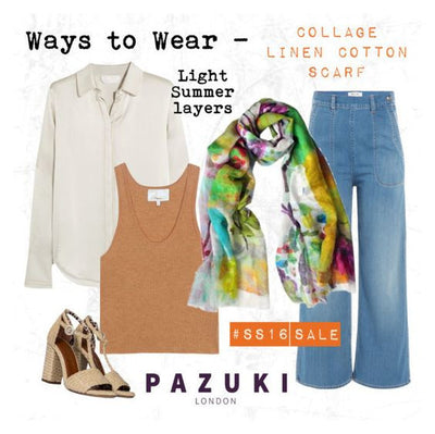 SS16 - Pazuki - Ways to Wear - Collage Linen Cotton Scarf