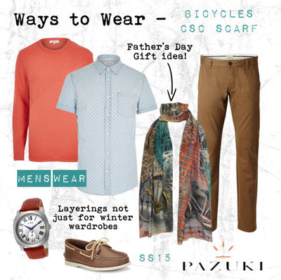 SS15 - Ways to Wear - Pazuki - Bicycles CSC Scarf - Fathers Day Gift Inspiration