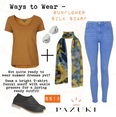 SS15 - Ways to Wear - Pazuki - Sunflower Silk Scarf