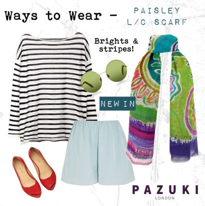 SS16 - Pazuki - Ways to Wear - Paisley Linen Cotton Scarf