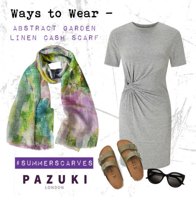 SS17 - Pazuki - Ways to Wear - Abstract Garden Linen Cash Scarf