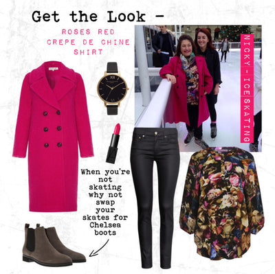 AW14 - Get the Look - Roses Red Crepe de Chine Shirt
