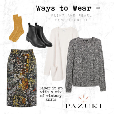 AW14 - Ways to Wear - Flint and Pearl Gold Pencil Skirt