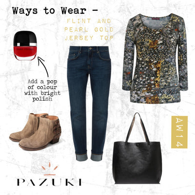 AW14 - Ways to Wear - Pazuki - Flint and Pearl Gold Jersey Top