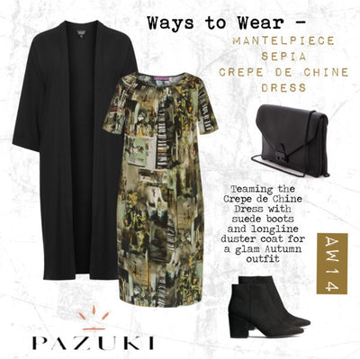 AW14 - Ways to Wear - Pazuki - Mantelpiece Sepia Crepe de Chine Dress
