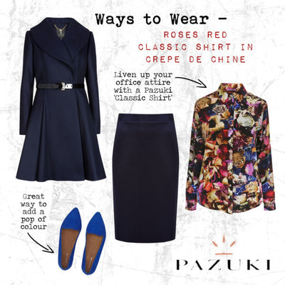 AW14 - Ways to Wear - Roses Red Classic Shirt in Crepe de Chine