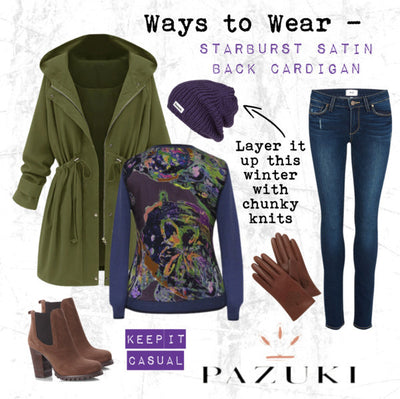 AW14 - Ways to Wear - Starburst Printed Satin Back Cardigan