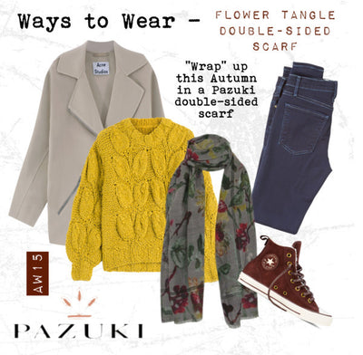 AW15 - Pazuki - Ways to Wear - Flower Tangle Double-Sided Scarf