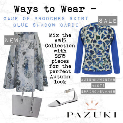 AW15 - Pazuki - Ways to Wear - Game of Brooches & SS15 Blue Shadow Cardigan
