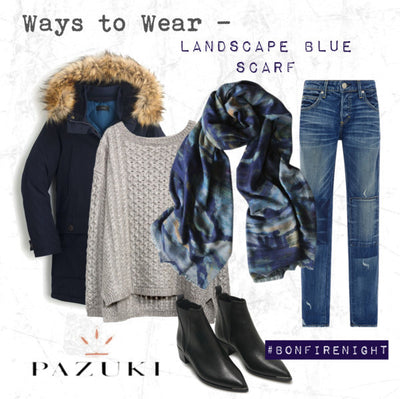 AW15 - Pazuki - Ways to Wear - Landscape Blue Scarf