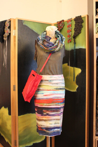 Katie's Saturday Selection - SS15 - Streak Pencil Skirt and Window Box Linen Silk Wrap