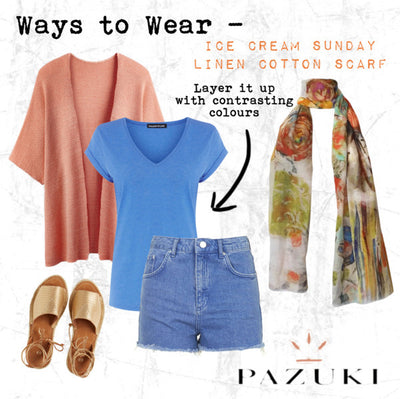 SS14/SS15 - Ways to Wear - Pazuki - Ice Cream Sunday Linen Cotton Scarf