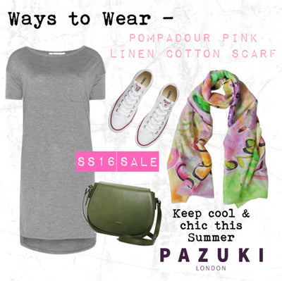 SS16 - Pazuki - Ways to Wear - Pompadour Pink Linen Cotton Scarf
