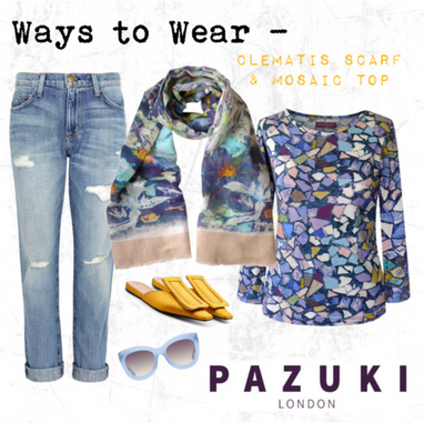 SS17 - Pazuki - Ways to Wear - Clematis Scarf & Mosaic Top