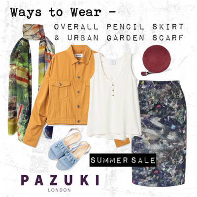 SALE - Pazuki - Ways to Wear - Overall Pencil Skirt & Urban Garden Scarf