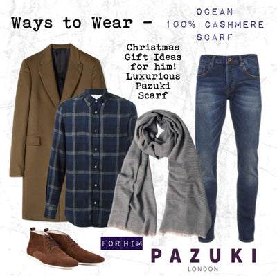 AW16 - Pazuki - Ways to Wear - Ocean 100% Cashmere Scarf