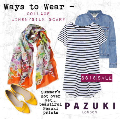 SS16 - Pazuki - Ways to Wear - Collage Linen Silk Scarf
