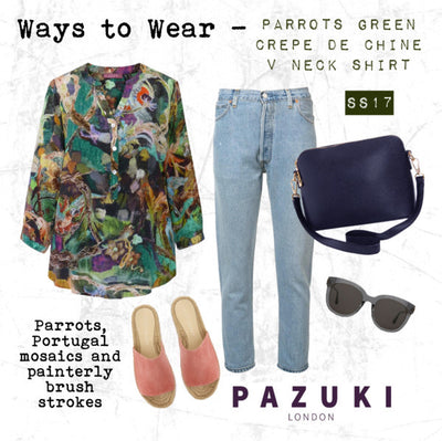 SS17 - Pazuki - Ways to Wear - Parrots Green V Neck Shirt