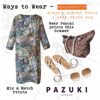 SS17 - Pazuki - Ways to Wear - Susan's Garden Terracotta Tunic & Maze Beach Bag