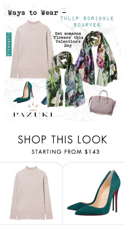 Valentine's - Pazuki - Ways to Wear - Tulip Scribble - Pink & Aqua Scarves
