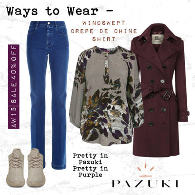 AW15 - Pazuki - Ways to Wear - Windswept Purple Crepe de Chine Shirt
