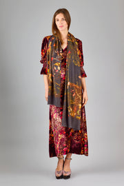 Berries Gold/Brown Wool Silk Scarf