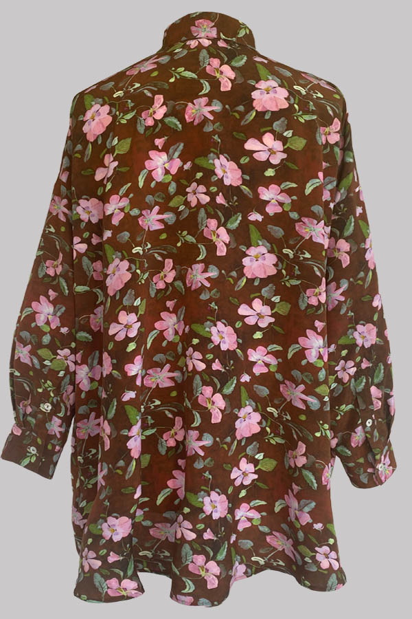 Aphaea Violets Crepe de Chine Shirt