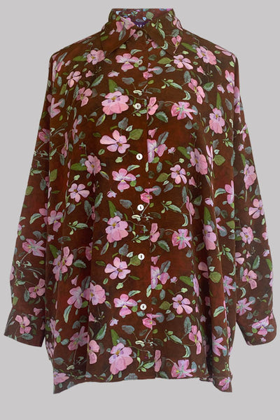 Aphaea Violets Crepe de Chine Shirt