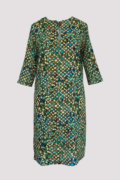 Athena Mosaic Jade Tunic Dress