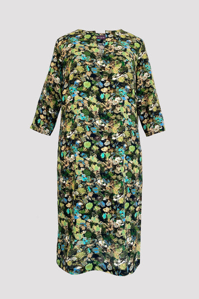 Athena  Petal Smudge Green/Blue Tunic Dress