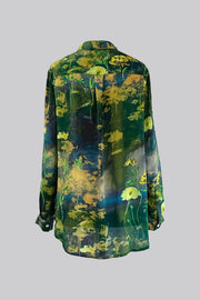 Concordia Calendula Green Viscose Crepe Shirt