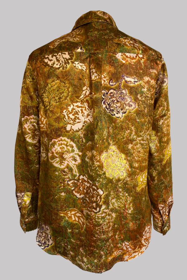 Concordia Silk Jacquard Shirt Minuet Gold