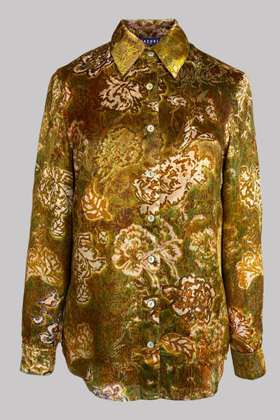 Concordia Silk Jacquard Shirt Minuet Gold