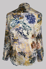 Veritas Minuet Grey Stretch Satin Fitted Shirt