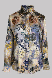 Veritas Minuet Grey Stretch Satin Fitted Shirt