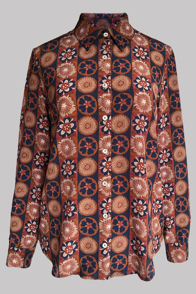 Concordia Classic Shirt Quadrille 100% Silk