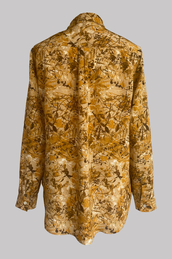 Concordia Classic Shirt Tangle Gold 100% Silk Crepe de Chine