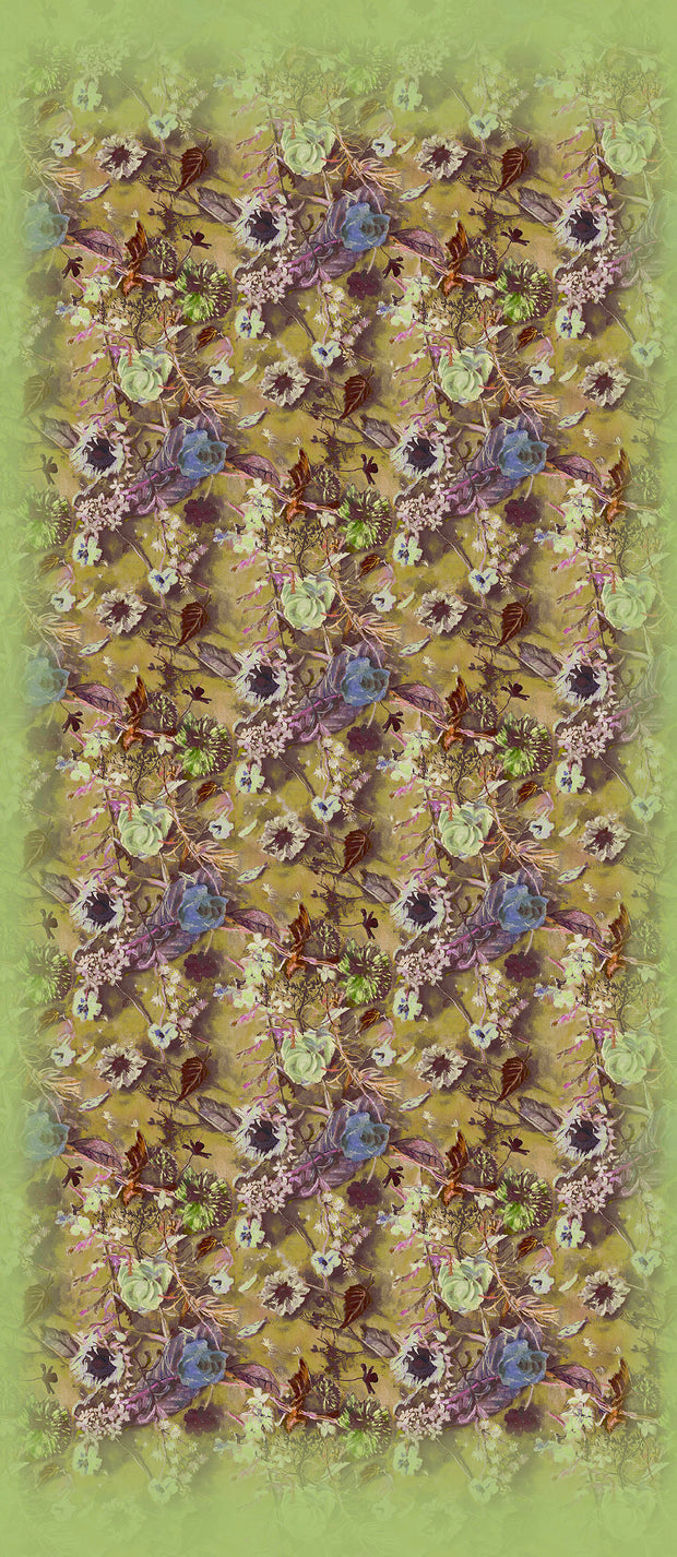 Couronne Gold Wool Silk Scarf