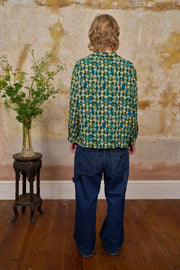 Elen Arrow Check Blue Boxy Jacket