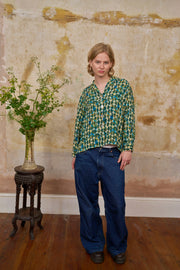 Elen Arrow Check Blue Boxy Jacket