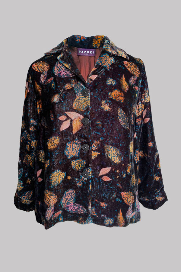 Elen Leafy Path Boxy Velvet Jacket