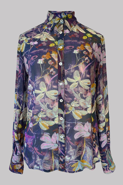 Hecate Lumi Leaf Georgette Silk Shirt