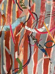 Luna Stripey Stitch Red 100% Silk