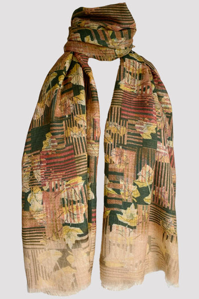 Ivy League Rust Wool Silk Scarf