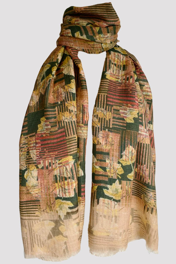 Ivy League Rust Wool Silk Scarf