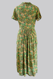 Pandi Oleander Green Viscose Midi Dress