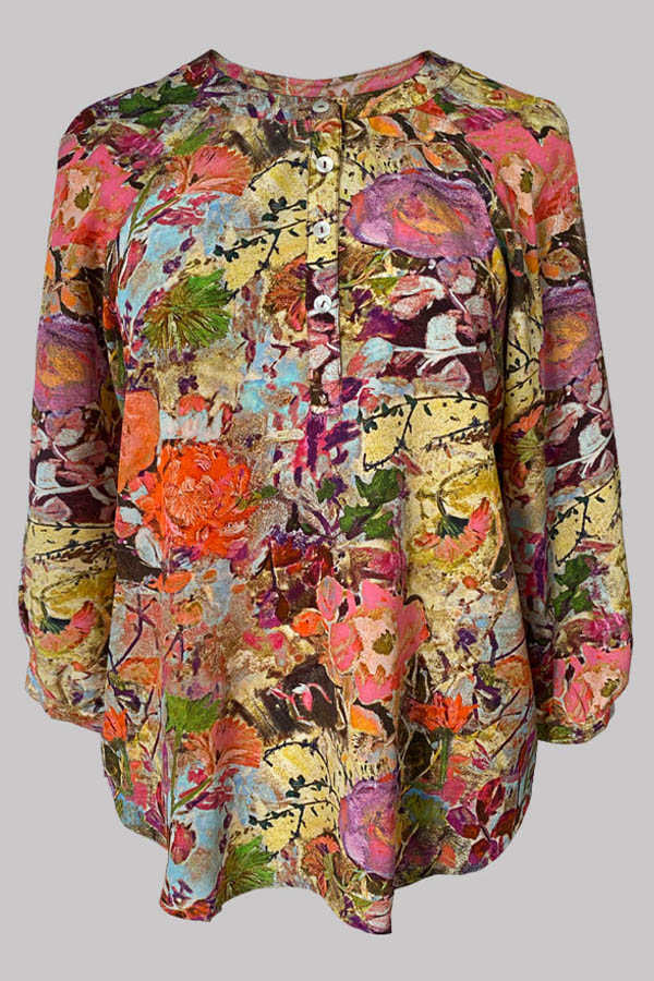 Luna Briar Rose Silk Crepe de Chine Shirt