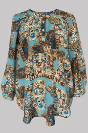 Luna Frammenti Silk Crepe de Chine Shirt
