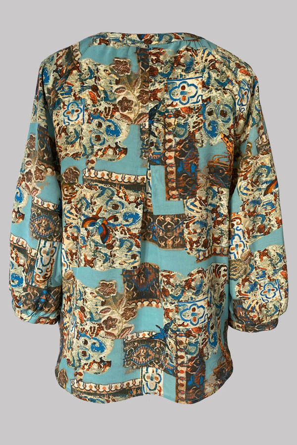 Luna Frammenti Silk Crepe de Chine Shirt