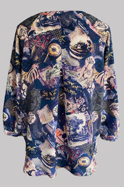 Luna Inheritance Tunic Shirt Indigo 100% Silk